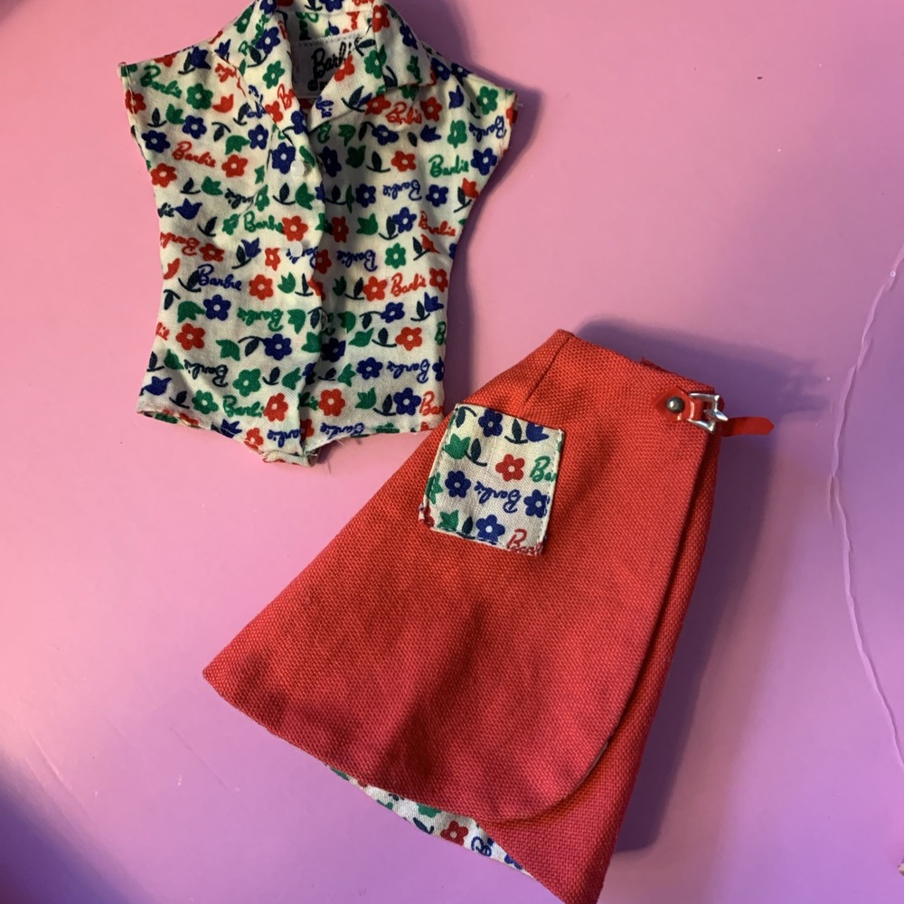 Vintage Barbie Fun At The Fair #1624 Red Skirt HTF with belt & Body suit top
